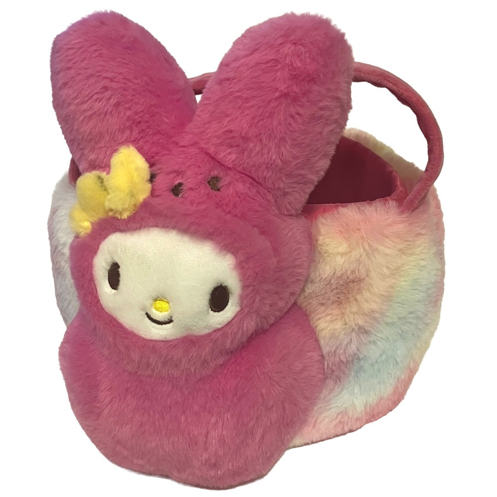 Sanrio My Melody x Peeps Plush Easter Basket Pink Rainbow Tie Dye Bunny